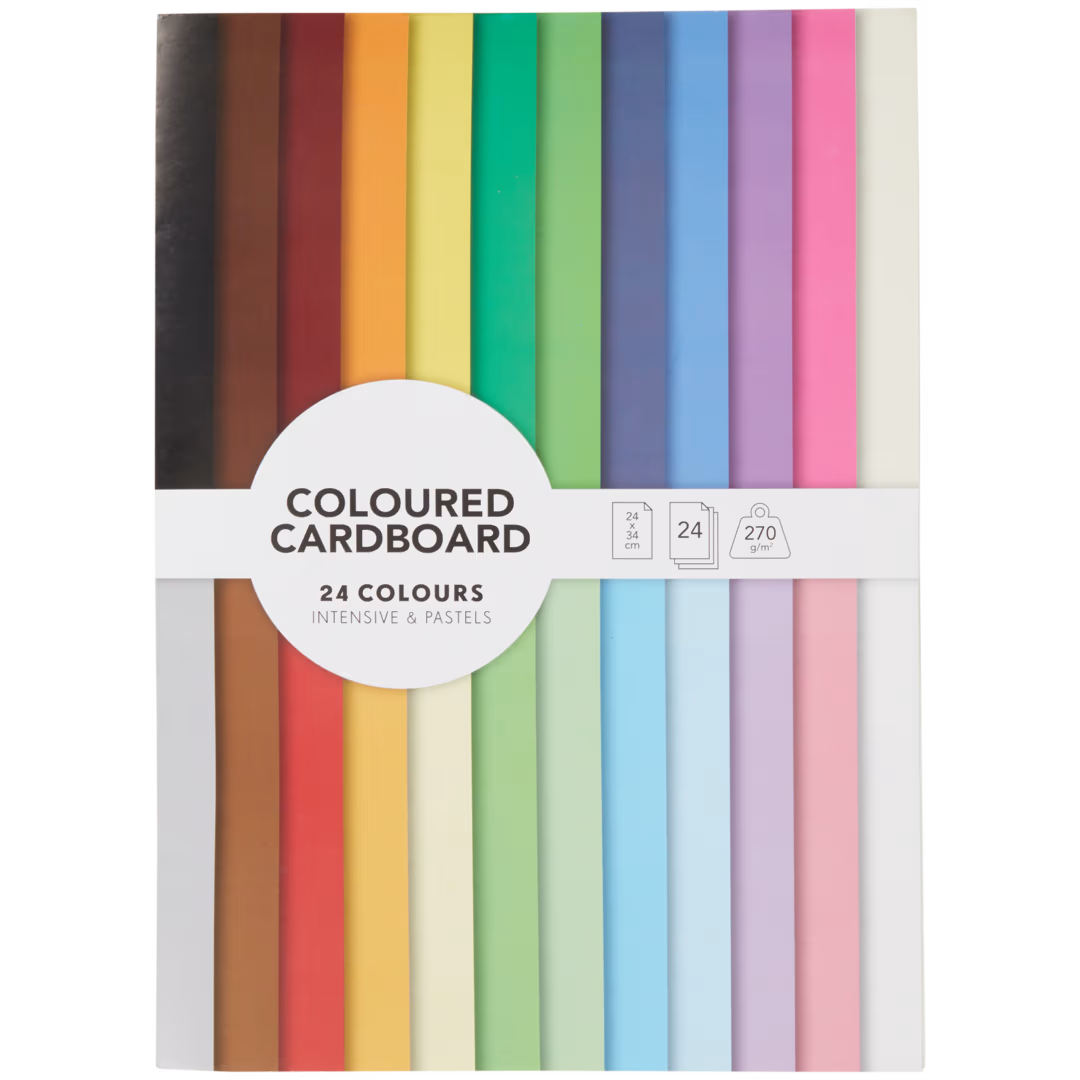 Gekleurd kartonblok (24 vellen) - GEKA